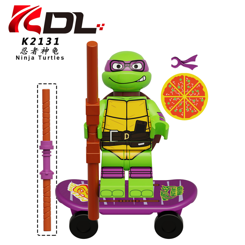 KDL817 TMNT Action Figures Cartoon & Anime Game Movie & TV Mikey Leo Don Raph Compatible with MiniFigs Skateboard Building Blocks Kids Toys Gift Koruit