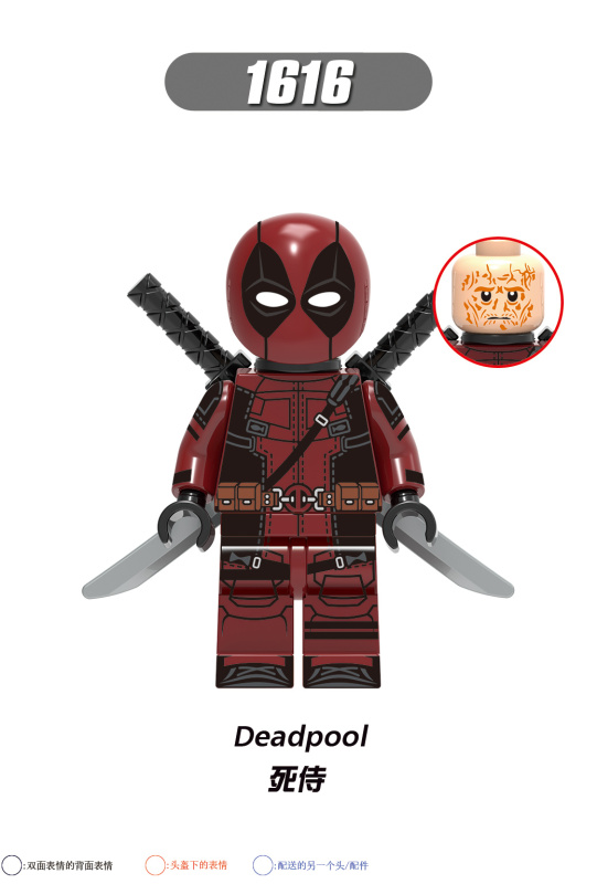 X0302 Marvel Super Hero Deadpool Gwenpool Greenpool Tron Deadpool Pink Yellow Blue White Deadpool Action Figure Building Blocks Kids Toys