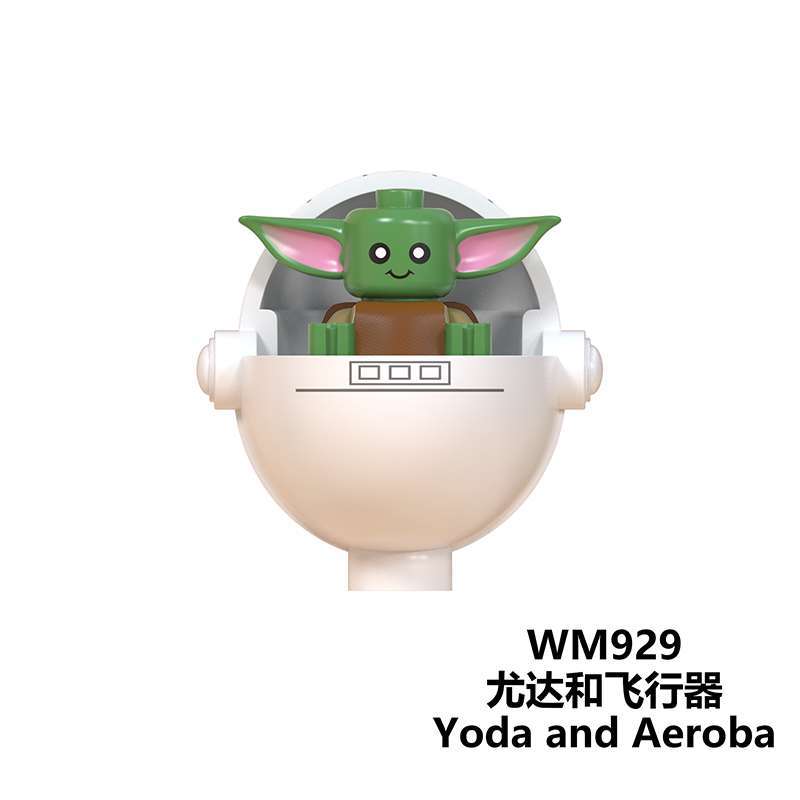 WM929 WM930 Star Wars Baby Yoda And Aeroba Action Figure Building Blocks Kids Toys