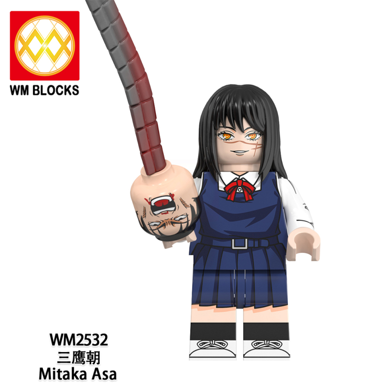 WM6159 Anime Chainsaw Man Denji Pochita Makima Samurai Sword Hayakawa Aki Power Mitaka Asa Action Figure Building Blocks Kids Toys