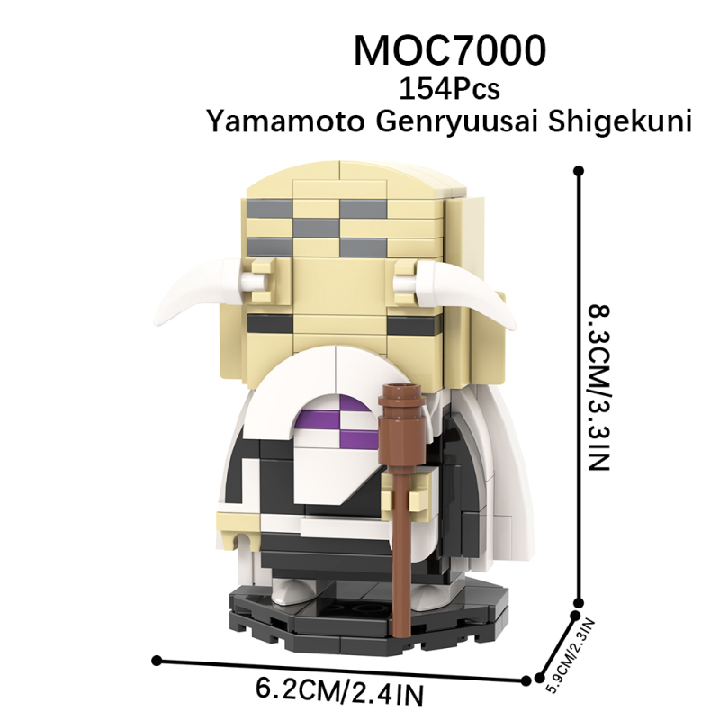 MOC7000 Creativity series BLEACH Anime Yamamoto Genryuusai Shigekuni Action Figure Model Building Blocks Bricks Kids Toys for Children Gift MOC Parts