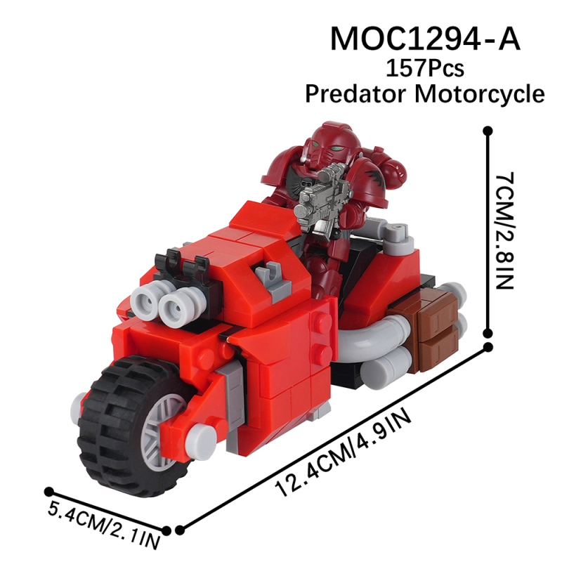 MOC1293 MOC1294 MOC1295 Creativity series Predator Motorcycle Building Blocks Bricks Kids Toys for Children Halloween Gift MOC Parts