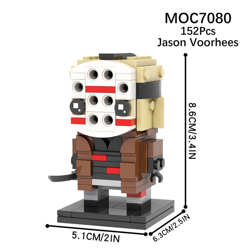 MOC7080 Horror Movie Jason Voorhees Action Figure Model Building Blocks Bricks Kids Toys for Children Gift MOC Parts