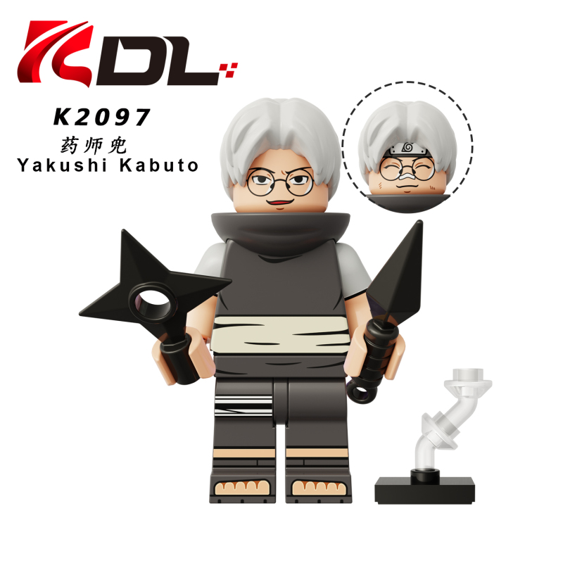 KDL813 Anime NARUTO Kimimaro Shikamaru Tayuya Yakushi Kabuto Jirobo Gaara Action Figure Building Blocks Kids Toys