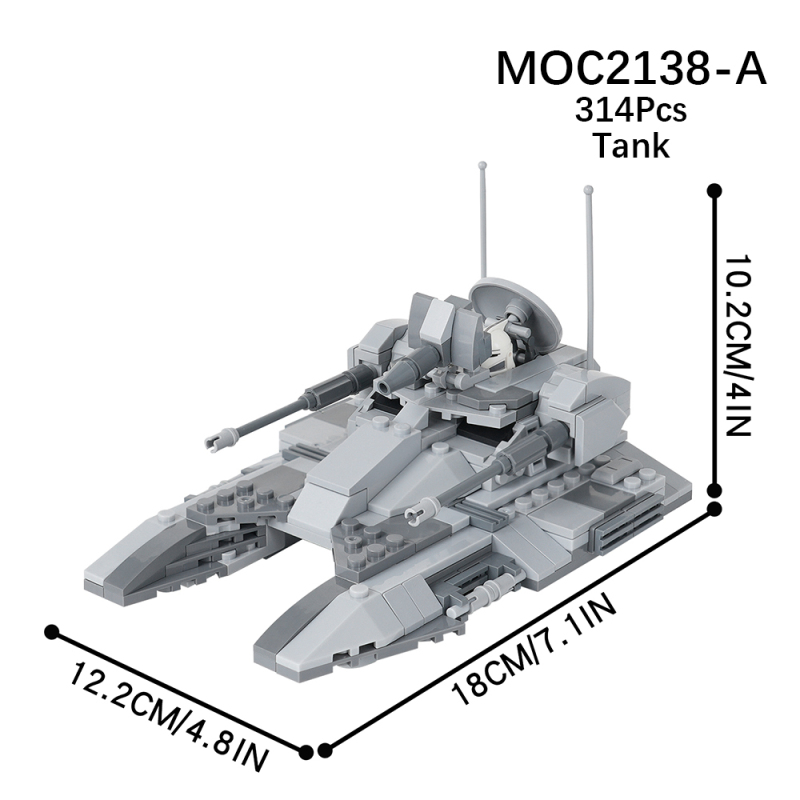 MOC2138 Star Wars Movie series Republic anti-gravity tank Model Building Blocks Bricks Kids Toys for Children Gift MOC Parts