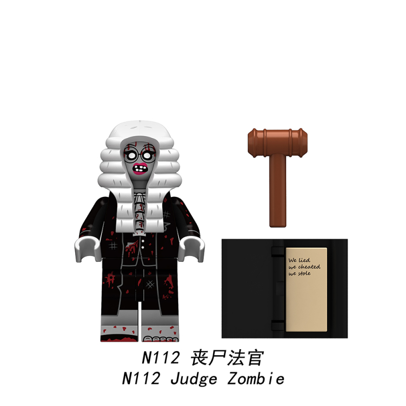 N109-116 Doomsday & Zombie Action Figures Line Infantry Zombie Wehrmacht Zombie Micah Zombie Judge Zombie Mr President Coffee shop waiter Zombie Fusako Capitalist Zombie Compatible with MiniFigs Building Blocks Kids Toys Gift 粤睿智达