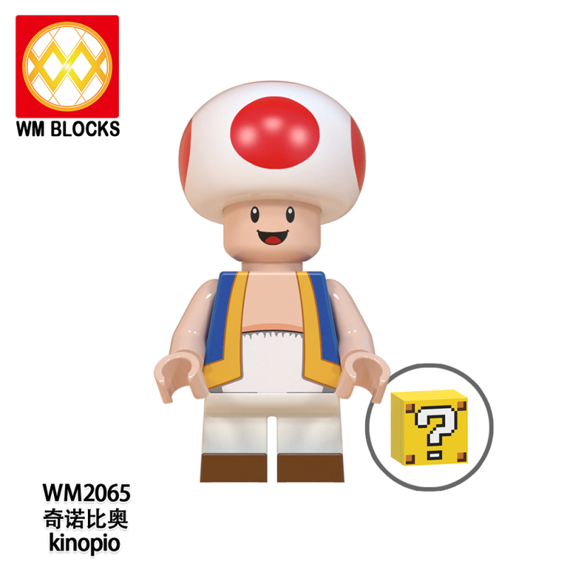 WM6103 Mario GAME Mario Toad Charles Martinet Wario BIGI T·Yoshisaur Munchakoopas Bowser Action Figure Building Blocks Kids Toys