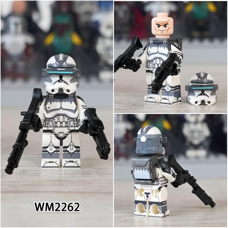 WM6128 Star Wars Wolf Squadron Sergeant Captain of the Wolf Group Clone Cavalry Enhancement Wolf Regiment Heavy Commander of the Wolf Regiment Wolf Raider Action Figure Building Blocks Kids Toys