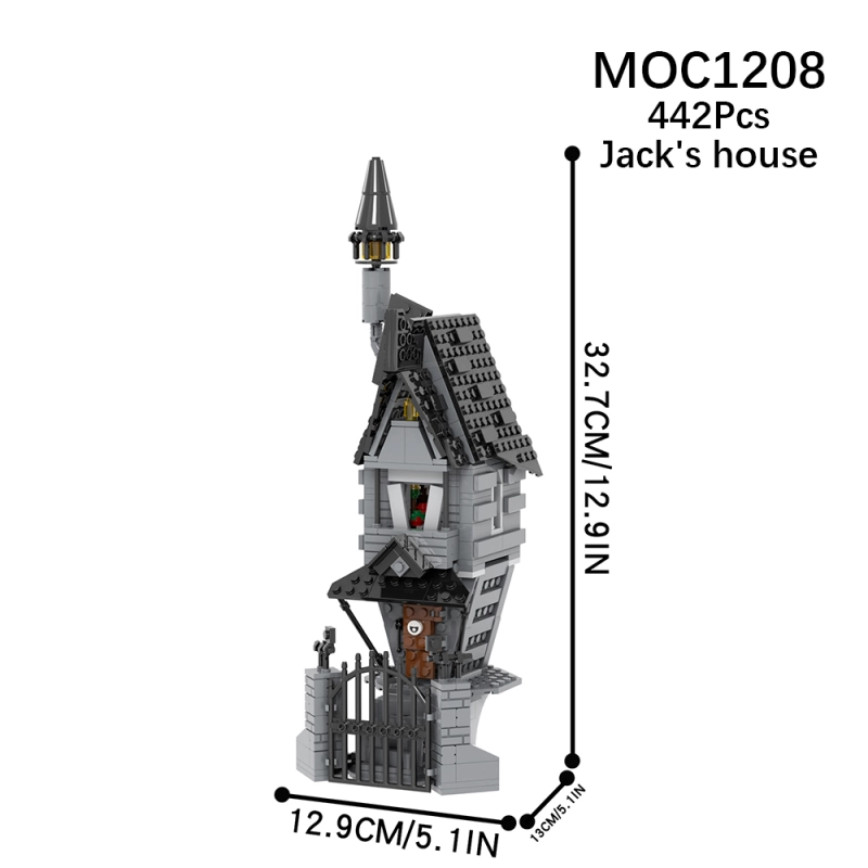 MOC1208 Creativity Series The Nightmare Before Christmas Jack House Model Building Blocks Bricks Kids Toys for Children Gift MOC Parts