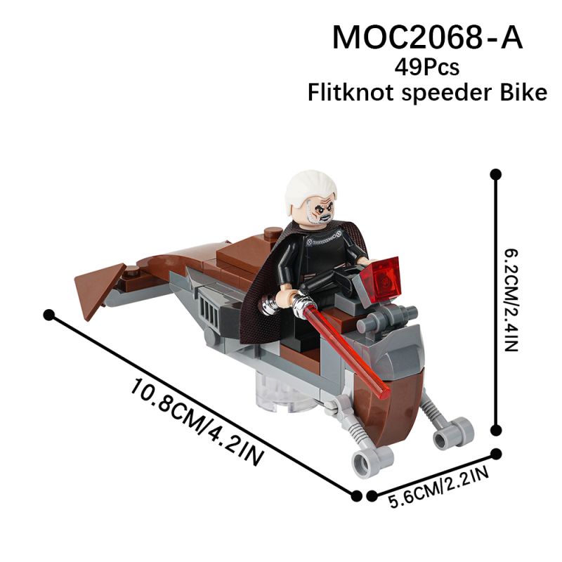 MOC2068 Star Wars Flitknot Speeder Bike With Count Dooku Building Blocks Bricks Kids Toys for Children Gift MOC Parts 