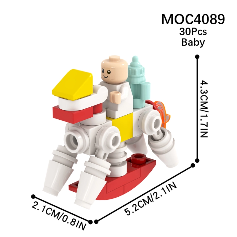 MOC4089 City Series Baby wooden horse Model Building Blocks Bricks Kids Toys for Children Gift MOC Parts