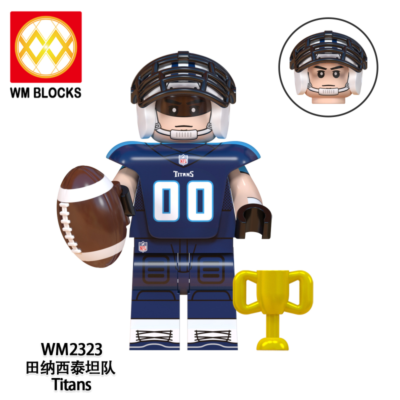 WM6135 Athletes Colts Seahawks Bears Saints Titans Falcoms Bengals Patriots Action Figure Building Blocks Kids Toys