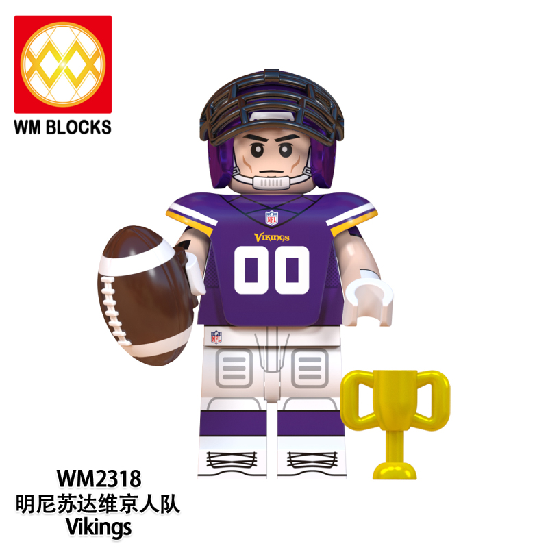 WM6134 Baseball Player celebrity  Pittsburgh Steelers Los Angeles Rams Tampa Bay Pirates Miami Dolphins New York Giants Green Bay Packers New York Jets Minnesota Vikings Action Figure Building Blocks Kids Toys