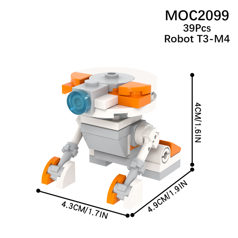 MOC2099 Star Wars T3-M4 Astromech Droid Action Figure Building Blocks Bricks Kids Toys for Children Gift MOC Parts
