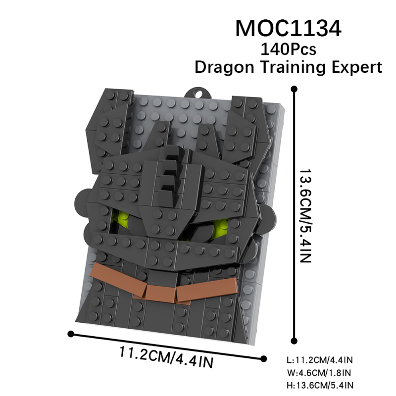 MOC1134 Cartoon Movie series How to Train Your Dragon Night Fury Portrait Model Building Blocks Bricks Kids Toys for Children Gift MOC Parts