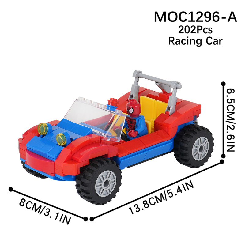 MOC1296 Creativity series Anime Spider Man Racing Building Blocks Bricks Kids Toys for Children Gift MOC Parts