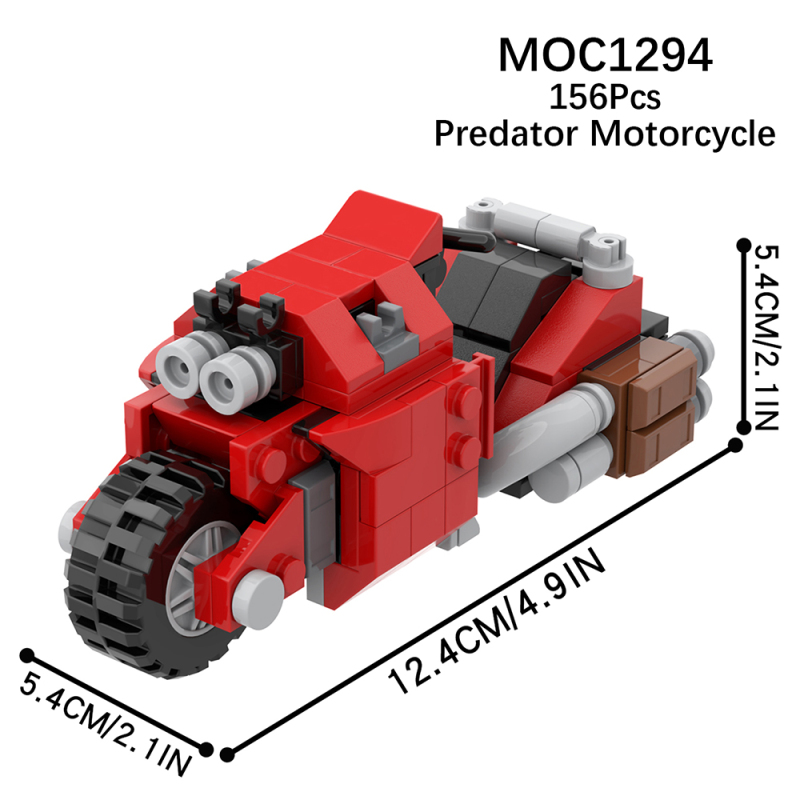 MOC1293 MOC1294 MOC1295 Creativity series Predator Motorcycle Building Blocks Bricks Kids Toys for Children Halloween Gift MOC Parts