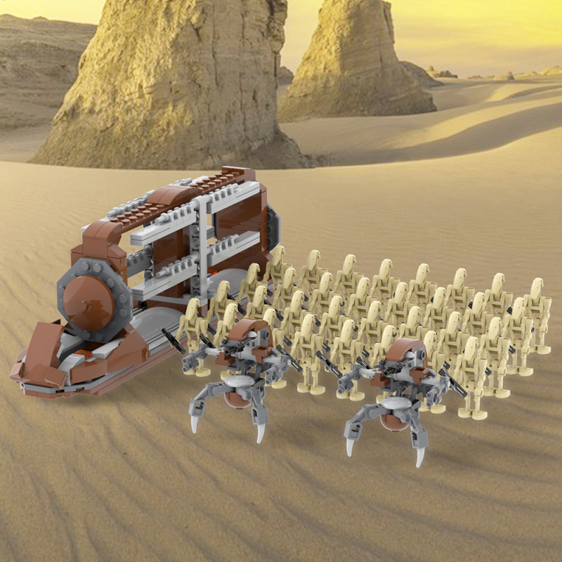 MOC2104 Star Wars Battle Droid Troop Carrier With Droideka Action Figure Building Blocks Bricks Kids Toys for Children Gift MOC Parts