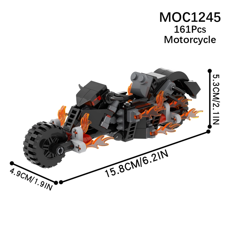 MOC1245 Creativity series Marvel Ghost Rider Motorcycle Model Building Blocks Bricks Kids Toys for Children Gift MOC Parts
