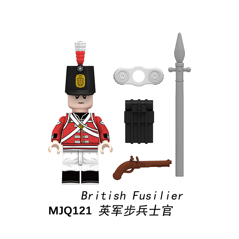 MJQ121-124 Military Series British NCO British Fusilier 95th Rifles Scottish Bagpiper Action Figures Building Blocks Kids Toys