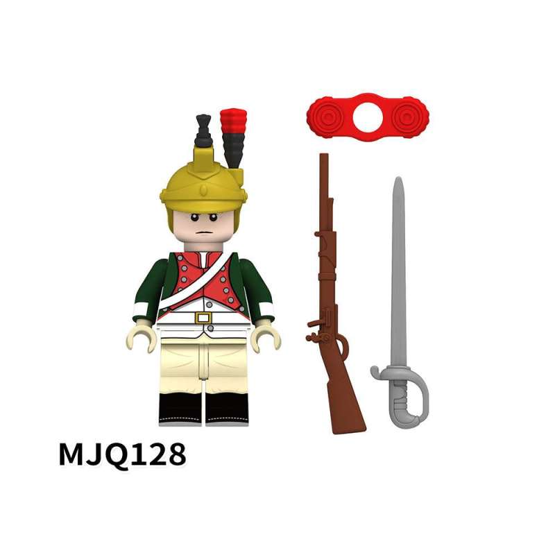MJQ125-128 Military Series French Fusilier Grenadier Of The Old Guard French Cuirassier French Dragoon Action Figures Building Blocks Kids Toys