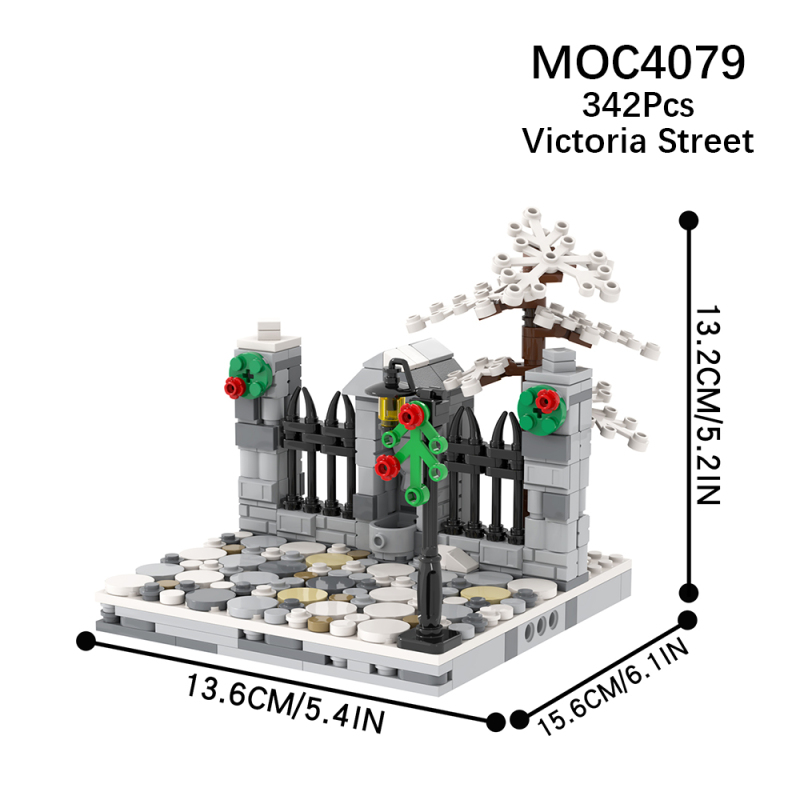 MOC4079 City Series Christmas Victoria Street Building Blocks Bricks Kids Toys for Children Gift MOC Parts