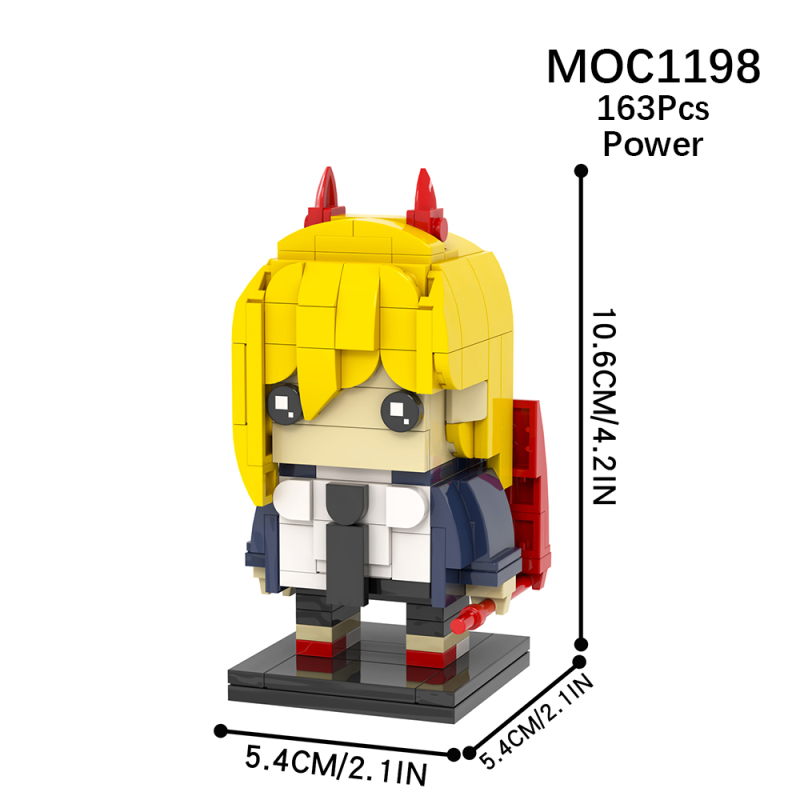 MOC1198 Creativity series Chainsaw man Power brickheadz Building Blocks Bricks Kids Toys for Children Gift MOC Parts