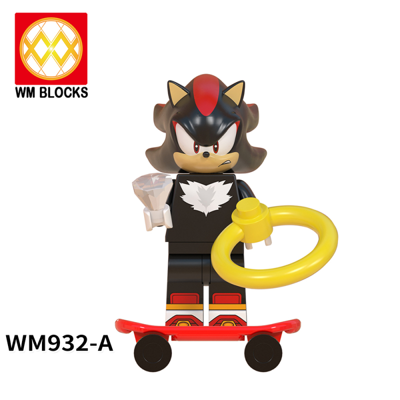 WM6086-A Game Series Sonic Amy Rose Shadow Metal Sonic Nakkurusu Teirusu Silver Super Sonic Action Figure Building Blocks Kids Toys