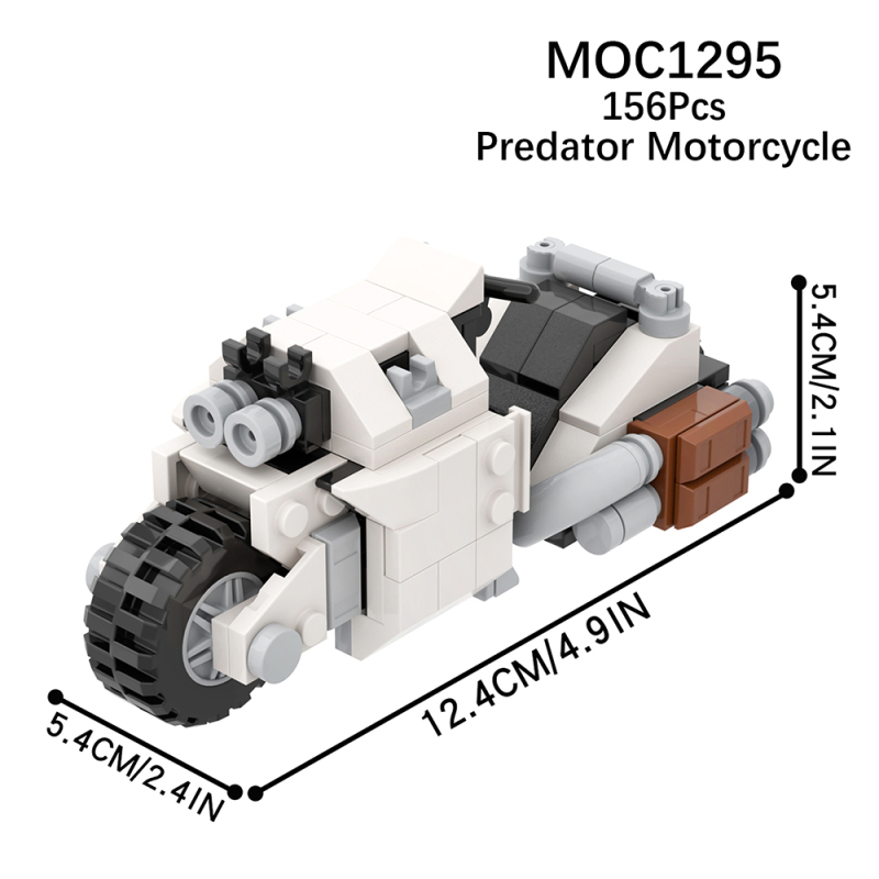 MOC1293 MOC1294 MOC1295 Creativity series Predator Motorcycle Building Blocks Bricks Kids Toys for Children Halloween Gift MOC Parts