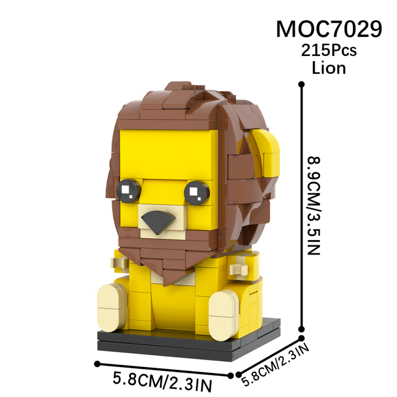MOC7029 Creativity series 3D Animal lion brickheadz Building Blocks Bricks Kids Toys for Children Gift MOC Parts