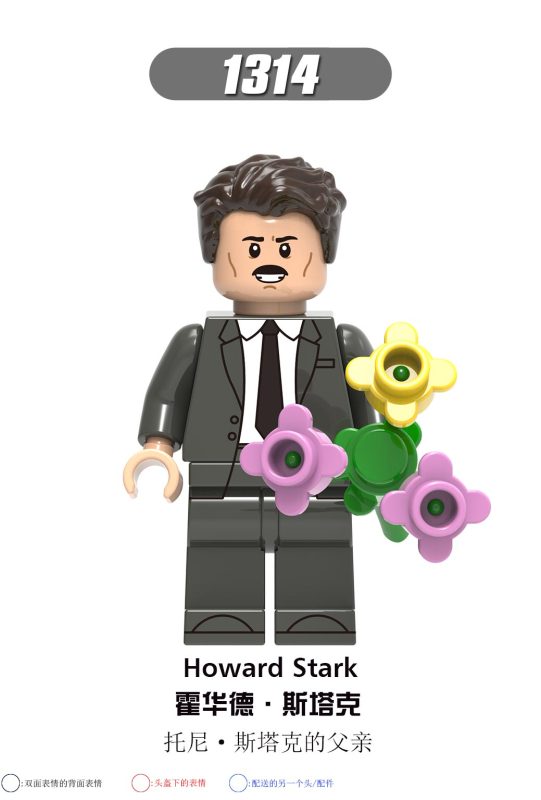 X0264 Marvel Movie Robert Bruce Banner Iron Man Howard Stark Pepper Potts Steve Rogers Peggy Carter Tony Stark Action Figure Building Blocks Kids Toys