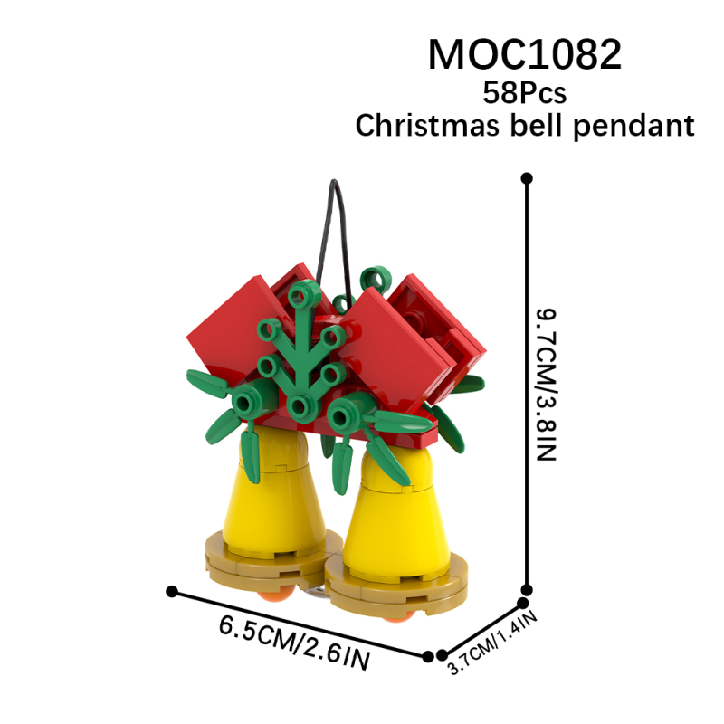 MOC1082 Christmas Series Bells Pendant Building Blocks Bricks Kids Toys for Children Gift MOC Parts