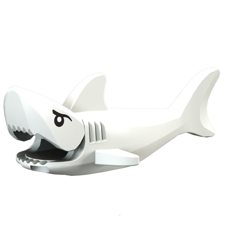 PG1255 PG1256 Grey Shark Great White Shark Sea Animal Compatible Building Blocks Kids Toys