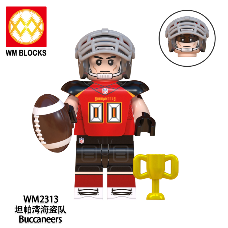 WM6134 Baseball Player celebrity  Pittsburgh Steelers Los Angeles Rams Tampa Bay Pirates Miami Dolphins New York Giants Green Bay Packers New York Jets Minnesota Vikings Action Figure Building Blocks Kids Toys