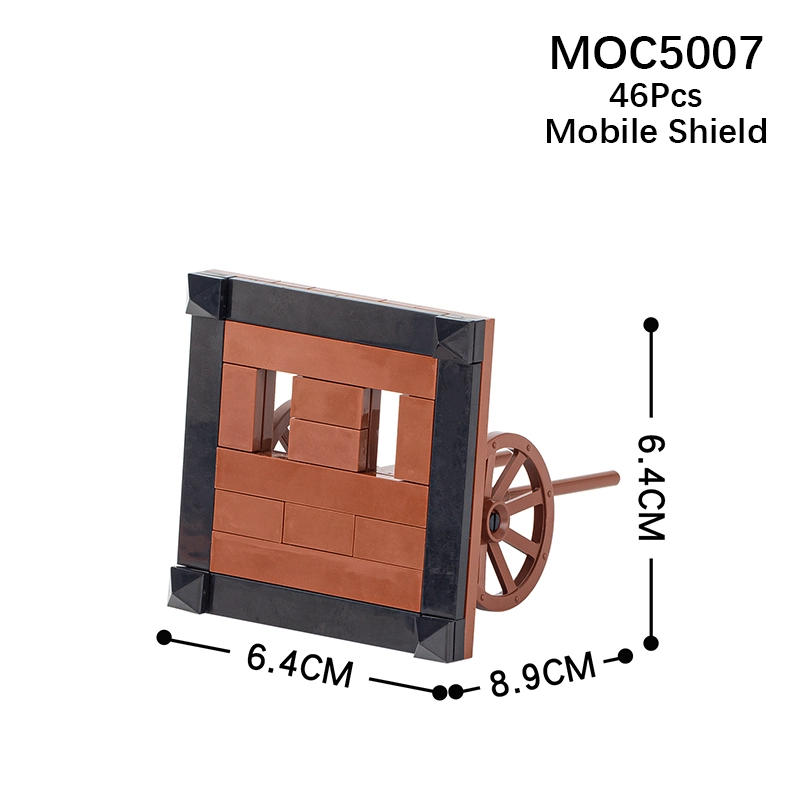 MOC5007 Military Series Medieval Mobile Shield Building Blocks Bricks Kids Toys for Children Gift MOC Parts