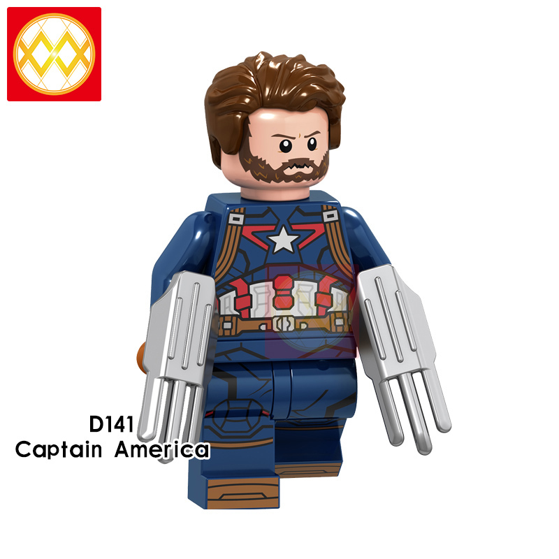 D138-145 Spiderman Rocket Captain America Thor Marvel Action Figures Building Blocks Kids Toys