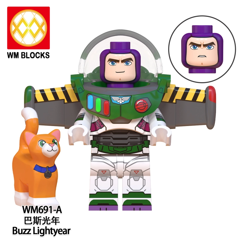 WM691-A Cartoon Toy Story Buzz Lightyear Action Figure Building Blocks Kids Toys