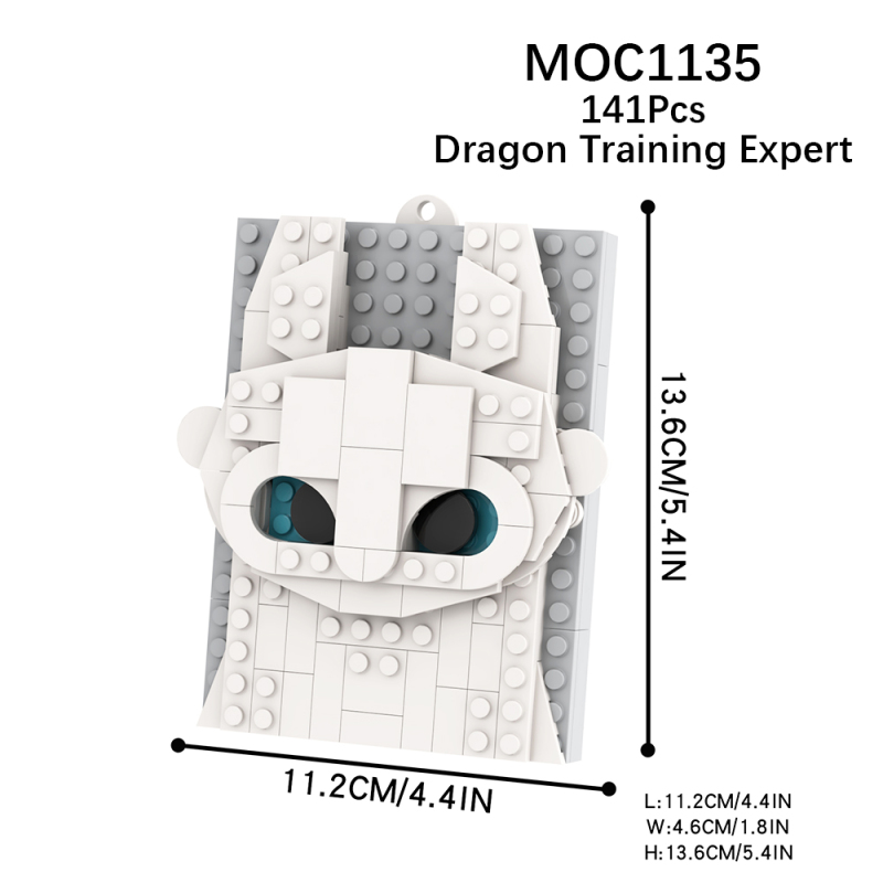 MOC1135 Cartoon Movie series How to Train Your Dragon Light Fury Portrait Model Building Blocks Bricks Kids Toys for Children Gift MOC Parts