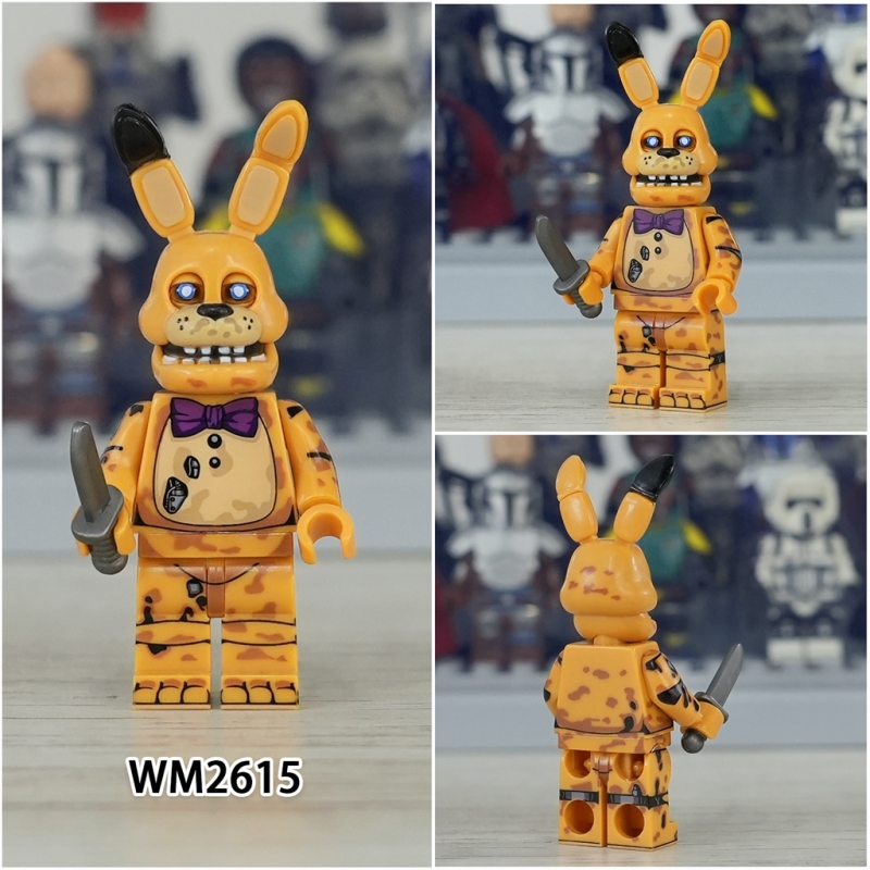 WM6170 FNAF Five Nights at Freddy Abby Mike Chica Bonnie Freddy Spring Bonnie Foxy Golden Freddy Mini Building Blocks Kids Toys