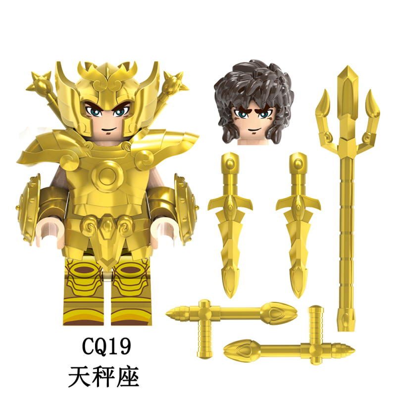 CQ17-22 Taurus Gemini Libra Aries Virgo Pisces Anime Gold Twelve Constellations Educational Building Blocks Kids Gift Mini Toys