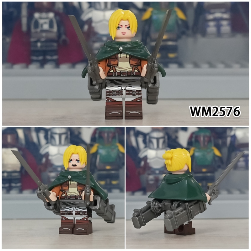 WM6165 Anime Attack on Titan Annie Leonhart Erwin Smith Hange Zoe Zeke Jaeger Reiner Braun Ymir Pieck Finger Hisutoria Reisu Titan Armored Titan Beastly Titan Action Figure Building Blocks Kids Toys