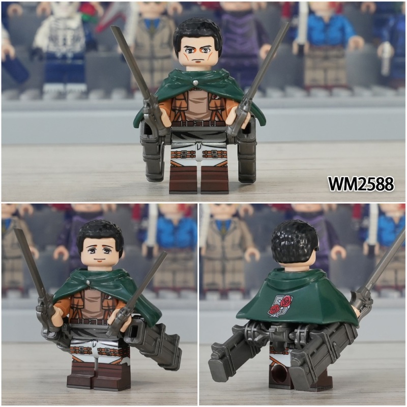 WM6166 Blocks Attack On Titan Japanese Anime Eren Jaeger Armin Levi Erwin Ackerman Military Police Regiment Collect Kids Toys