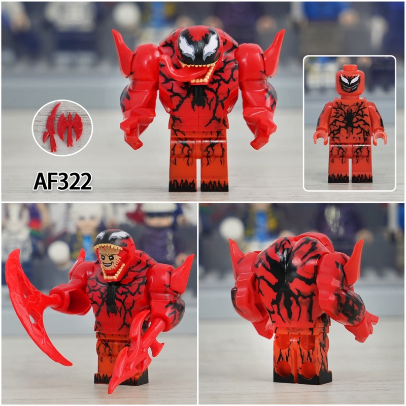 AF321-326 Venom Carnage Riot Anti-Venom Super Heroes Movie Assemble Educational Plastic Model Building Blocks for Kids Gift Toys