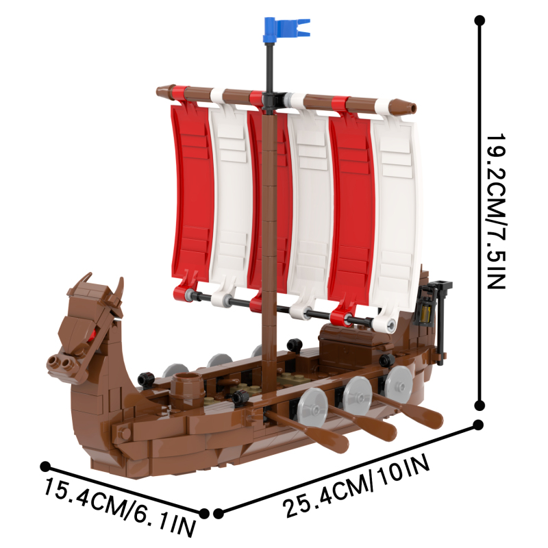 MOC5065 Viking Warships Building Blocks 298Pcs Bricks Assembly Model Educational Sets Kids Gift Toys