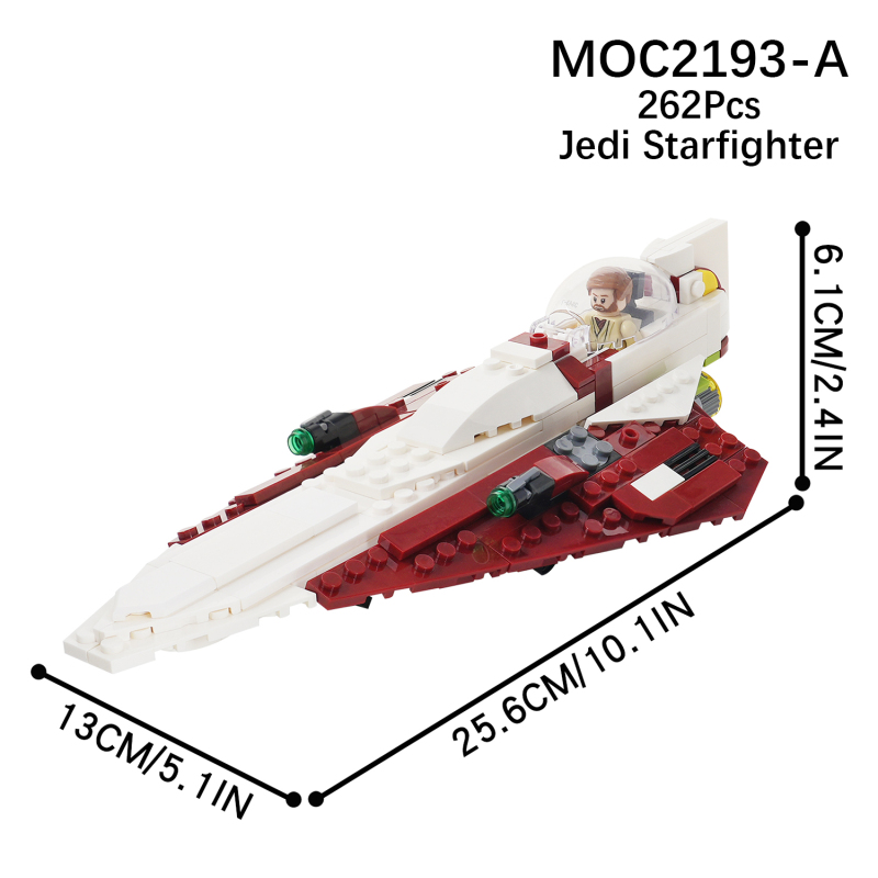 261Pcs MOC2193 Jedi Starfighter Building Blocks Bricks Sci-Fi Interstellar War Assembly Model Educational Sets Kids Gift Toys