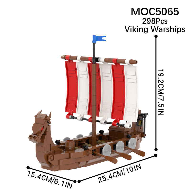 MOC5065 Viking Warships Building Blocks 298Pcs Bricks Assembly Model Educational Sets Kids Gift Toys