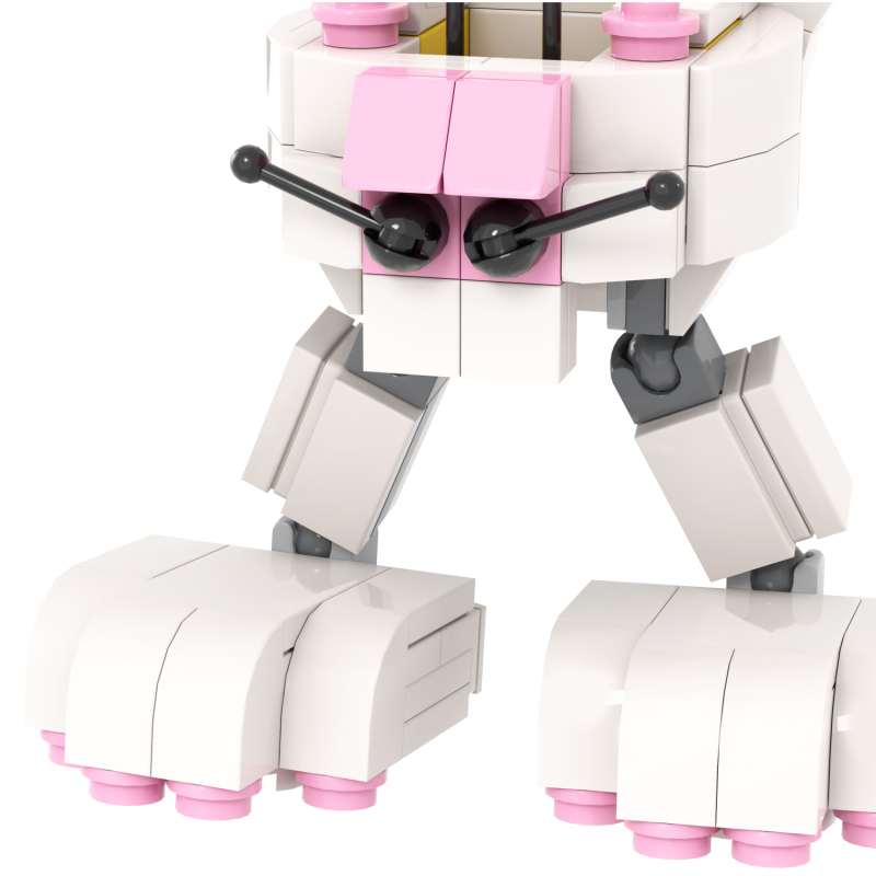 142pcs MOC1342 NEW Pink Rabbit mecha Building Blocks sets For Child model puzzle toys for kids