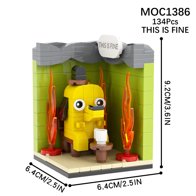 MOC1386 Building Blocks THIS IS FINE 2.0 MOXI Bricks 134Pcs Creative Caricature Assembles Plastic Kids Toys For Birthday Gift
