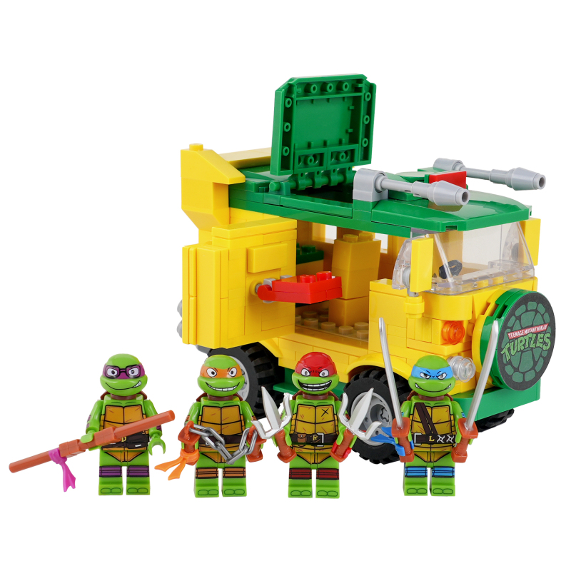 MOC1385 MOOXI Teenage Mutant Ninja Pizza Cart Sewer Leonardo Da Vinci Raphael Donatello Mikey Action Movie Building Blocks for Kids Toys