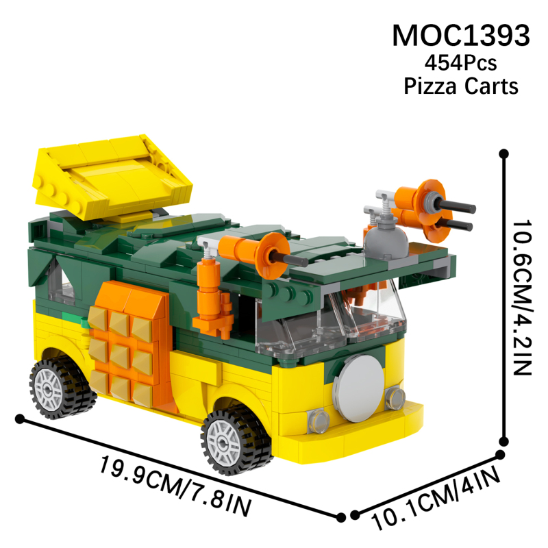 MOC1393 TMNTed Pizza Car Party Van building bricks juguetes para los ninos educational toys building block sets brinquedos